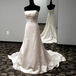 Allure bridal, strapless,beaded waistline, size 10